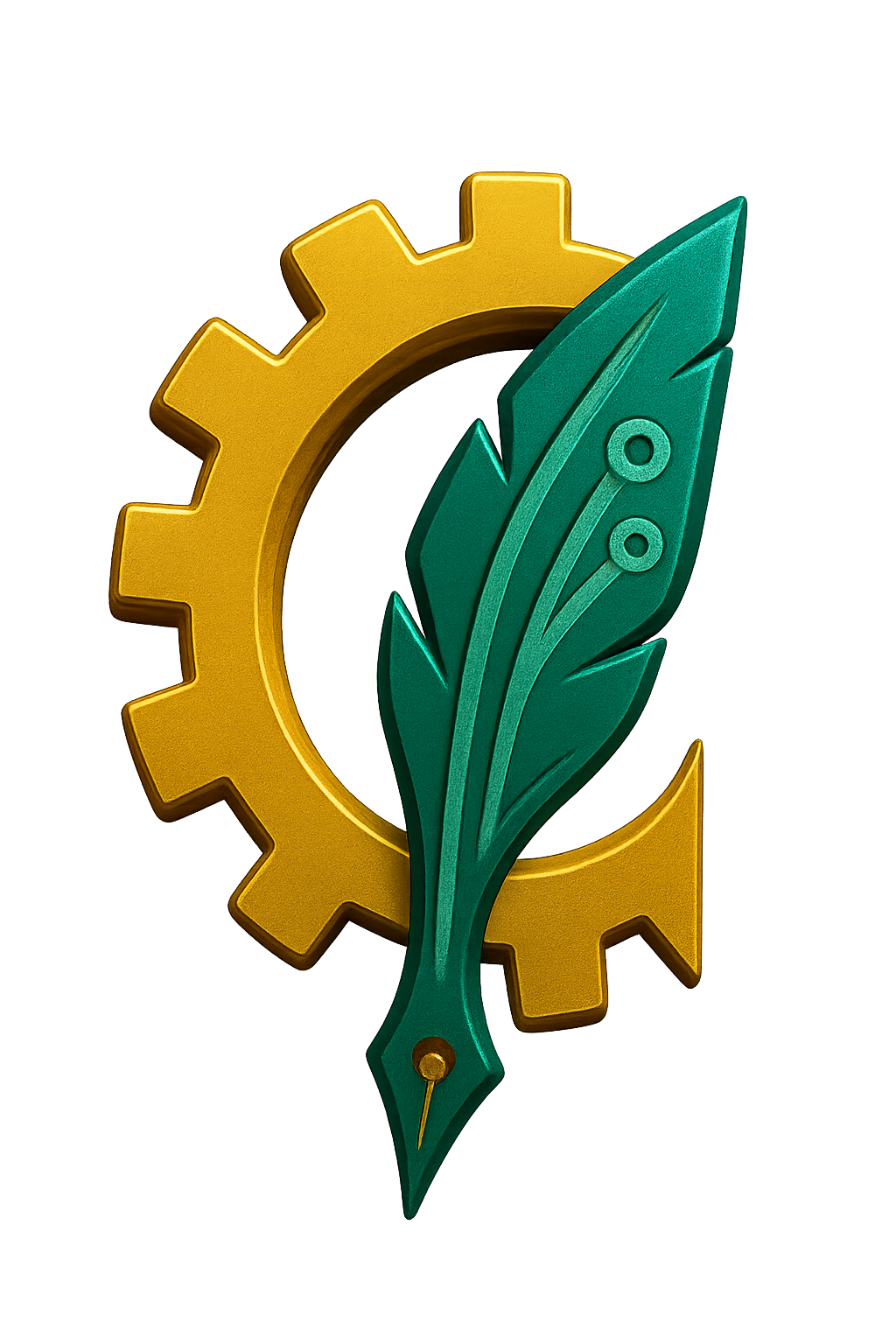 STEaM LOGIC Studio AB Logo - Gear and Quill featuring steampunk aesthetics
